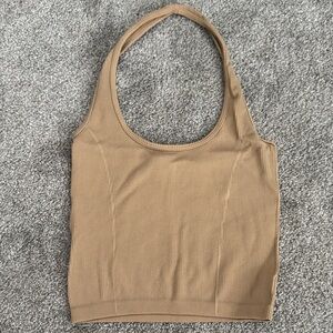 American Eagle Outfitters Tan Ribbed Tank Top